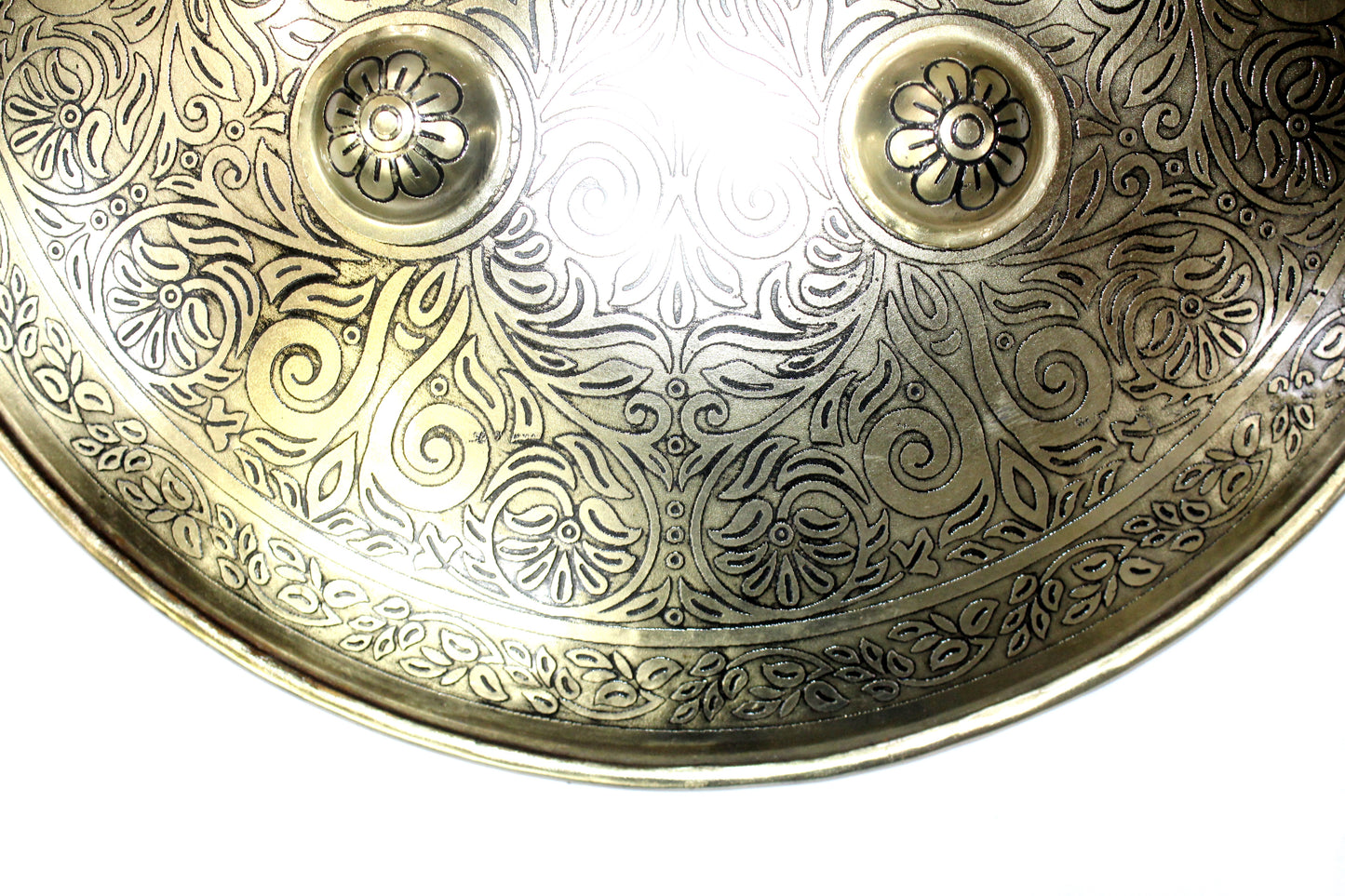 Shield Dhal India Hand Engraved Design Battle Armory Brass Polish Handmade F923