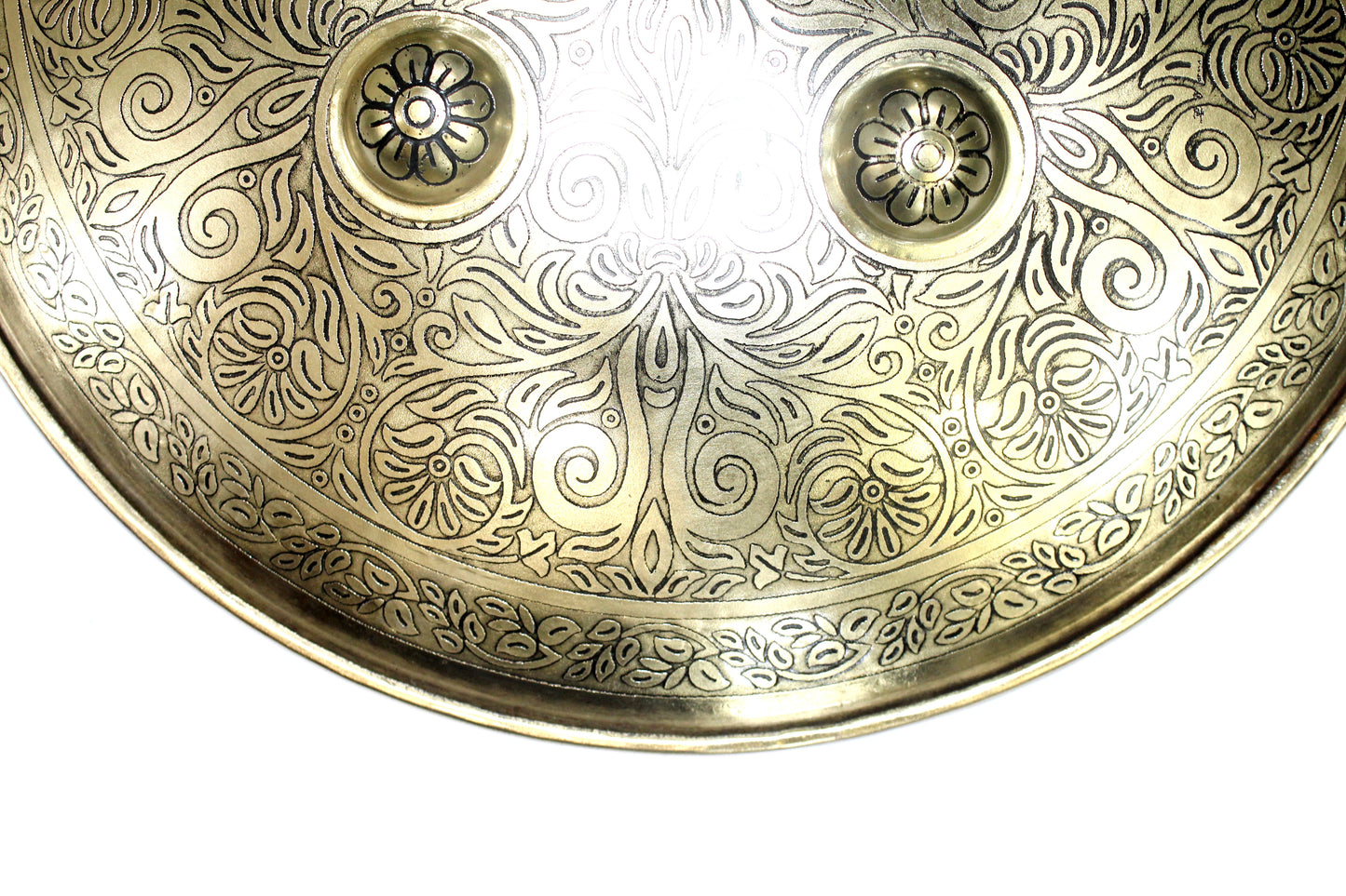 Shield Dhal India Hand Engraved Design Battle Armory Brass Polish Handmade F923