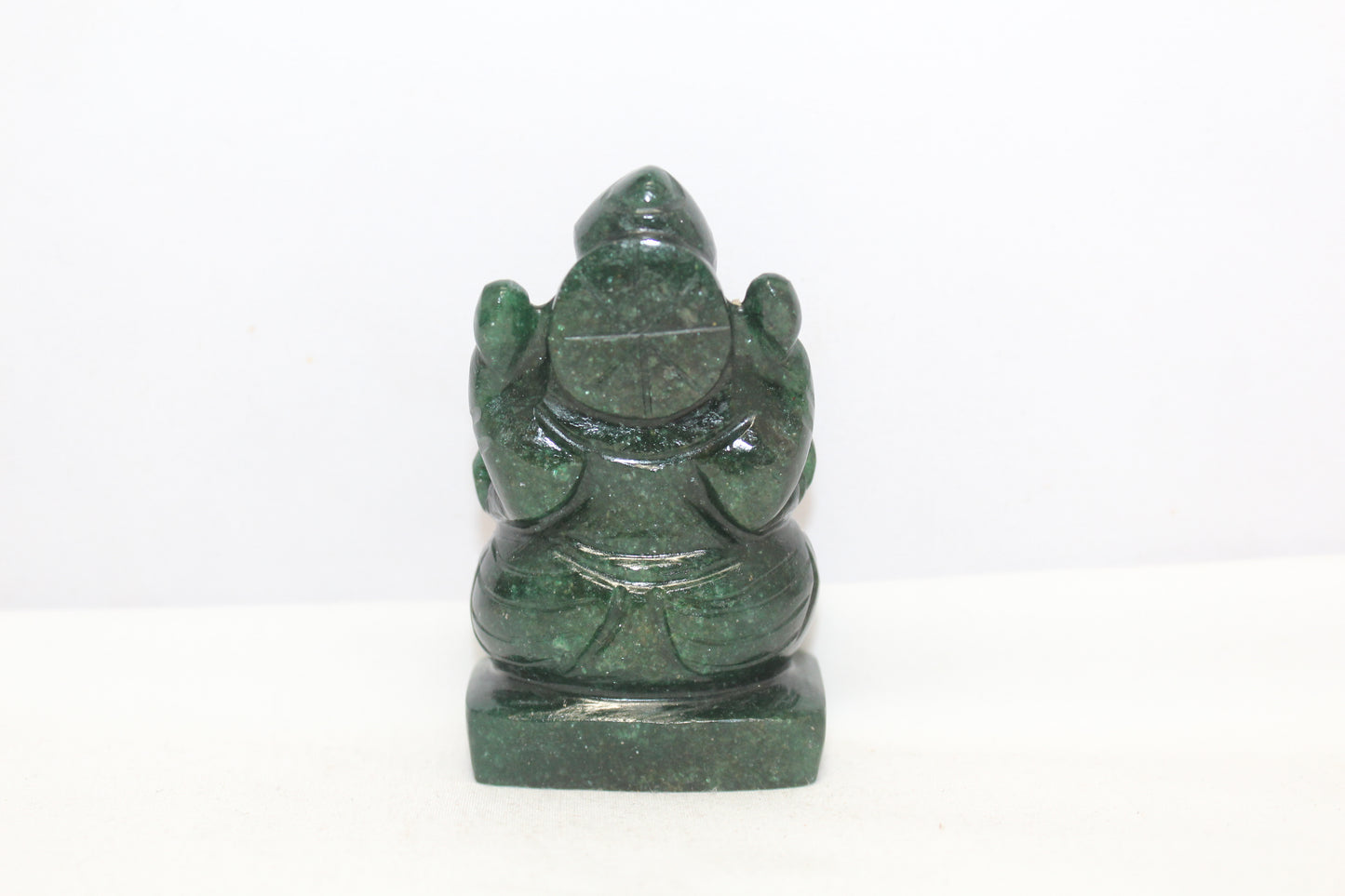 Statue Idol God Lord Ganesha Ganesh Figurine Natural Green Jade Stone E125