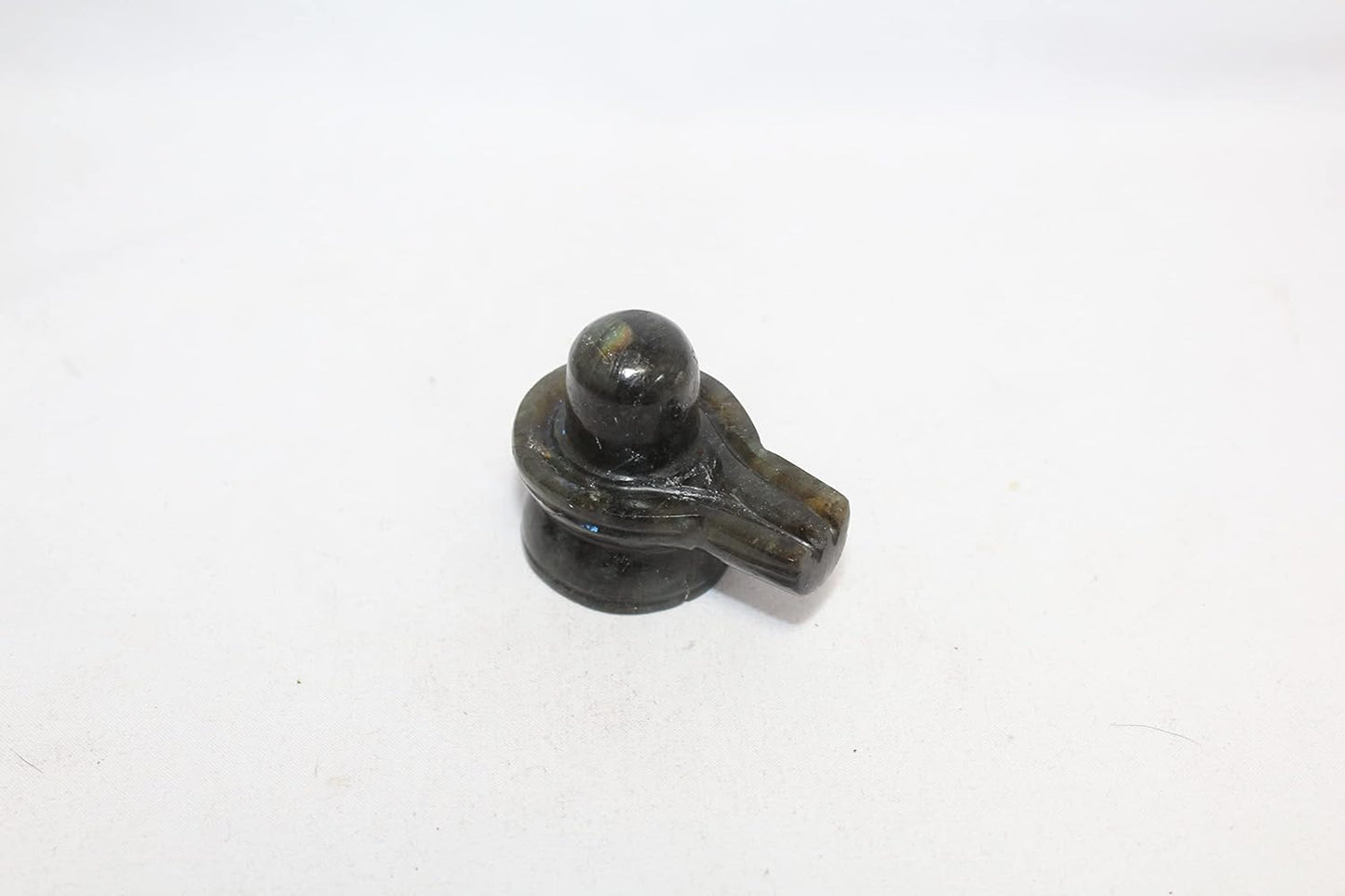 Shivling Statue Shiv Shiva Lingam Mahadev Natural Grey Labradorite Gem Stone Hindu Religious Pooja Handmade E58
