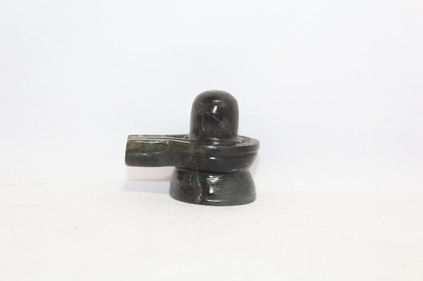 Shivling Statue Shiv Shiva Lingam Mahadev Natural Grey Labradorite Gem Stone Hindu Religious Pooja Handmade E58