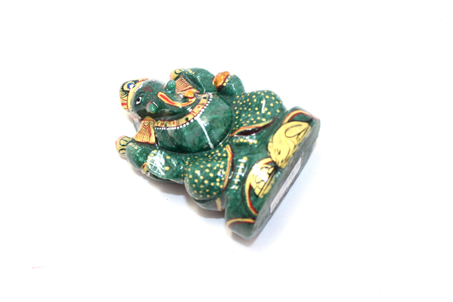 Aventurine Idol Statue Ganesha Ganesh Figurine Figure Green Natural Jade Gem Stone God Hindu Religious Hand Paint Painted Gemstone Gift Handmade Home Decor F905