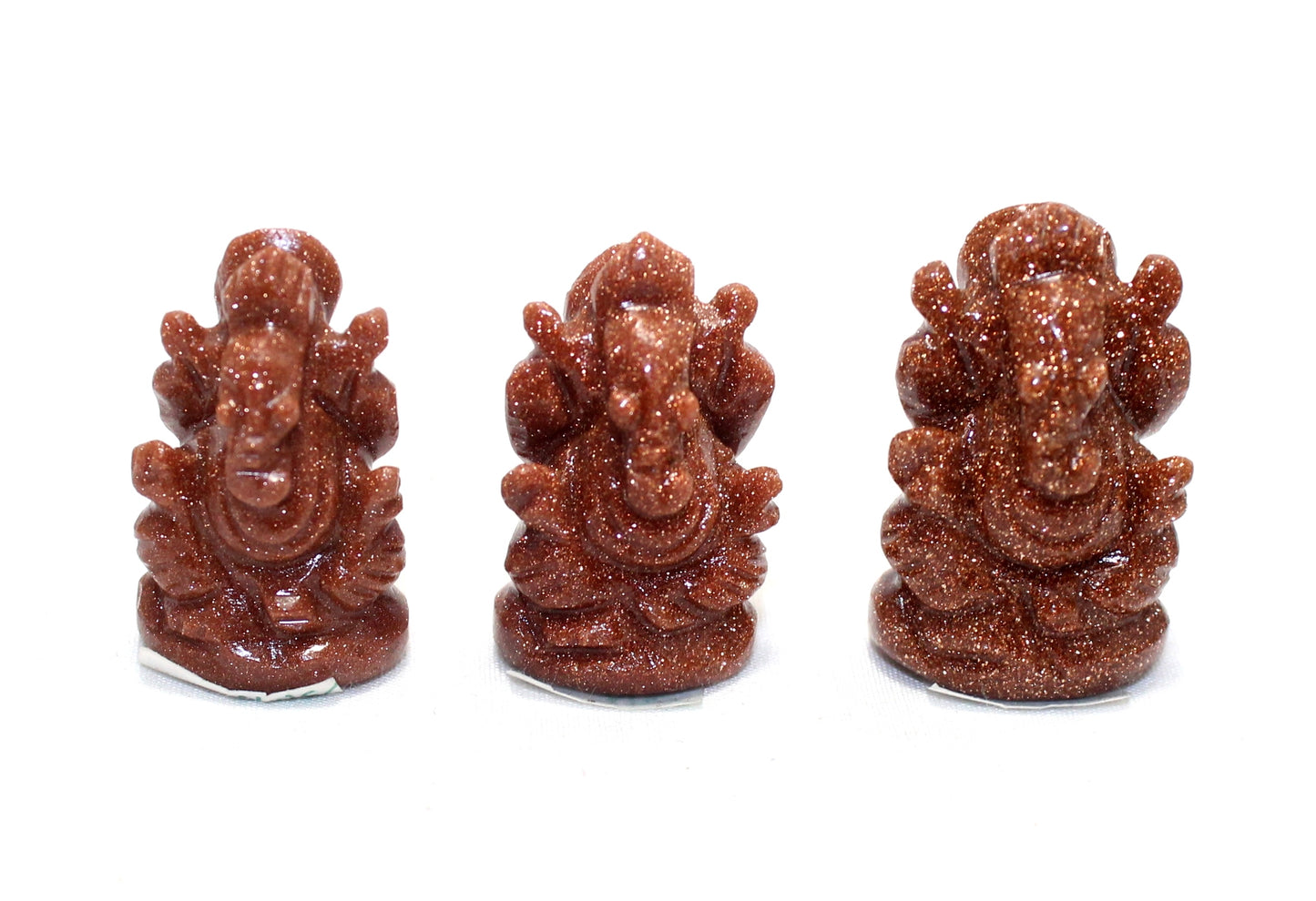 3pcs Set Idol Statue Ganesha Ganesh Figurine Figure Natural Starstone Sandstone Gem Stone God Hindu Religious Handcrafted Gemstone Gift Handmade Home Decor G935