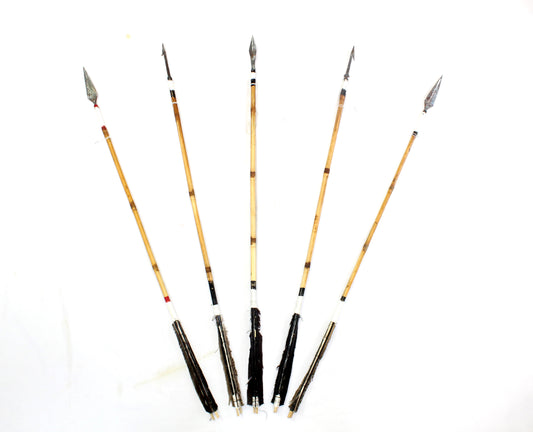 5pc Handmade Bamboo Tribal Arrows Feather Iron Original Bow Archery Hunting j010